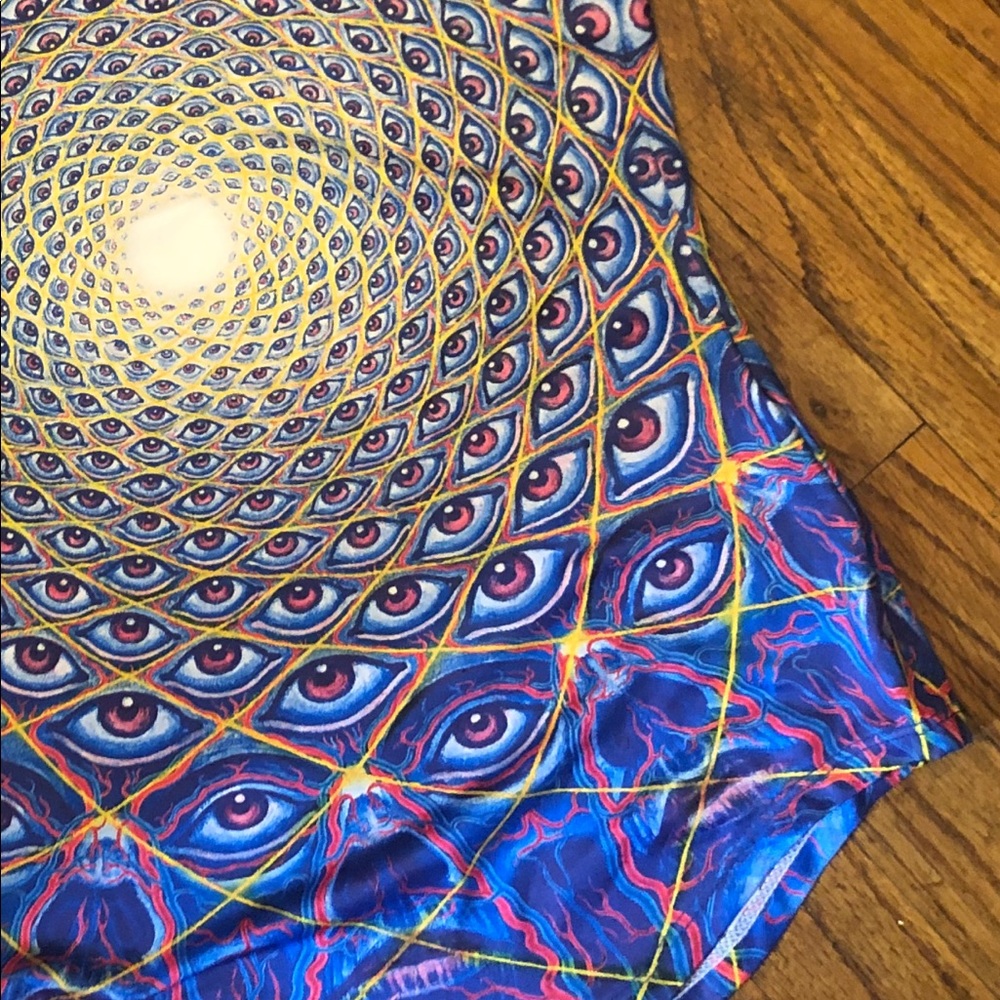 Athletic Racerback Top with Colorful Eye Pattern